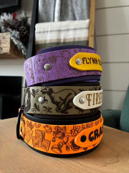 Engraved Cobra Buckle Collar